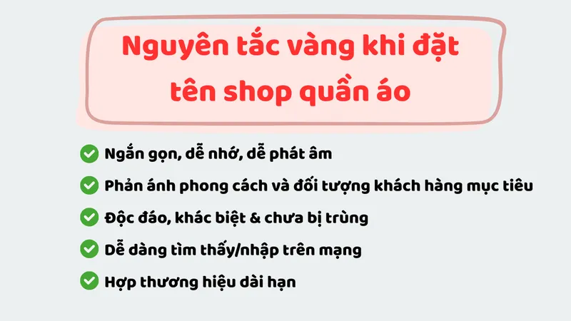 Nguyên tắc vàng khi đặt tên tiệm quần áo