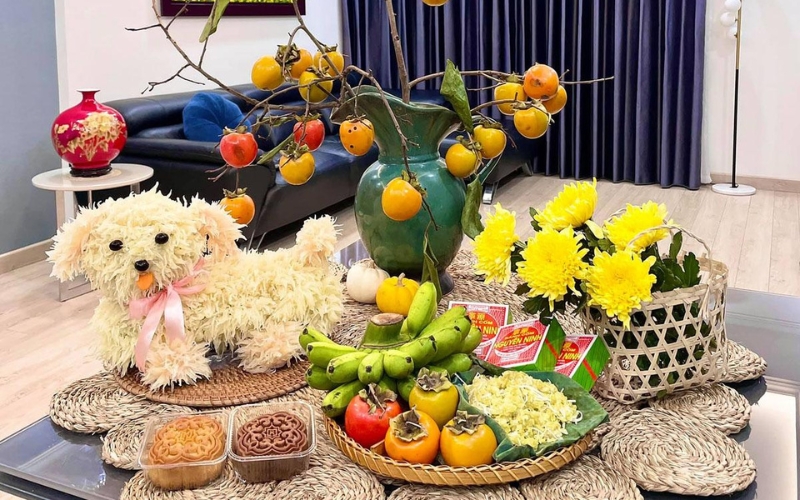 Mâm cỗ Trung thu được bày biện đẹp mắt