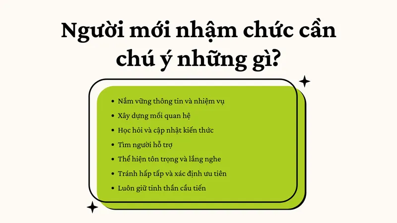 Nhậm chức hay nhận chức - Người mới nhậm chức cần chú ý những gì