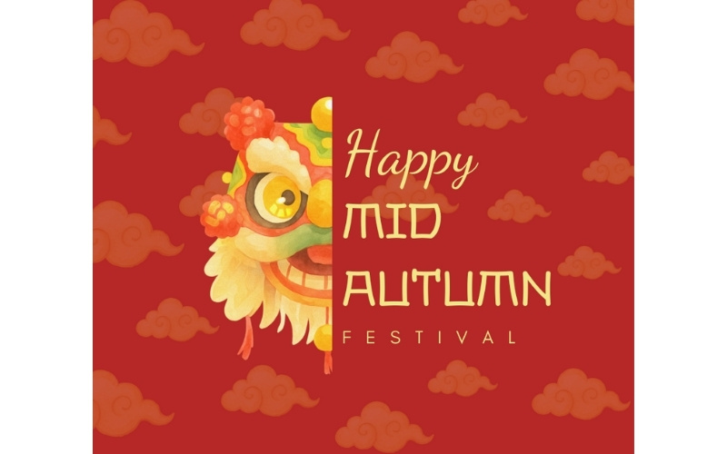 Poster đơn giản nhưng đầy tinh tế với hình ảnh nửa chiếc đầu lân