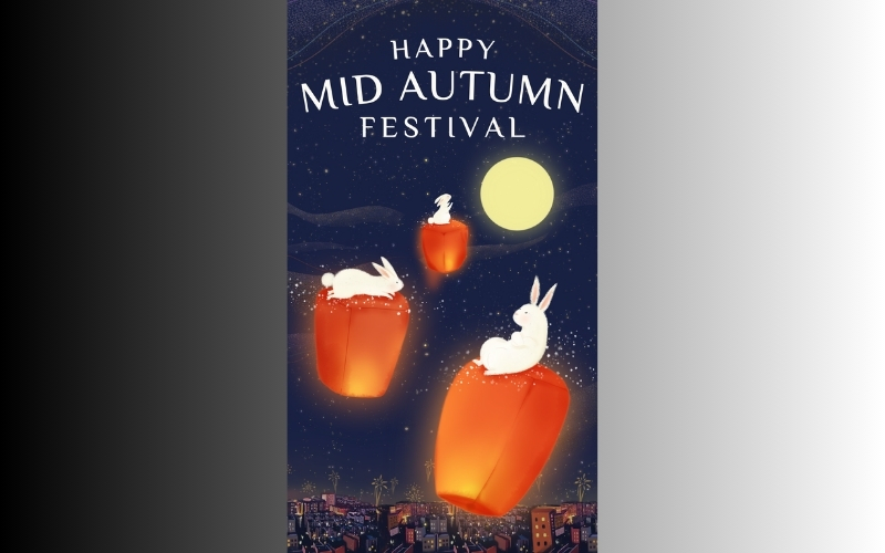 Những chiếc đèn lồng đang trở các chú thỏ về cung trăng