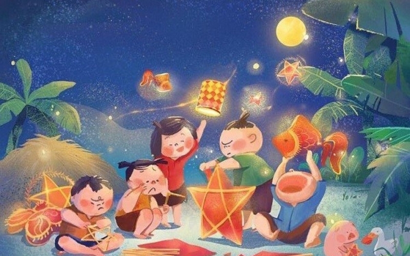 Rước đèn ông sao là hoạt động không thể thiếu trong ngày lễ Trung Thu