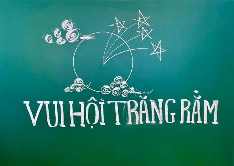 Bảng Trung Thu đơn giản, dễ vẽ