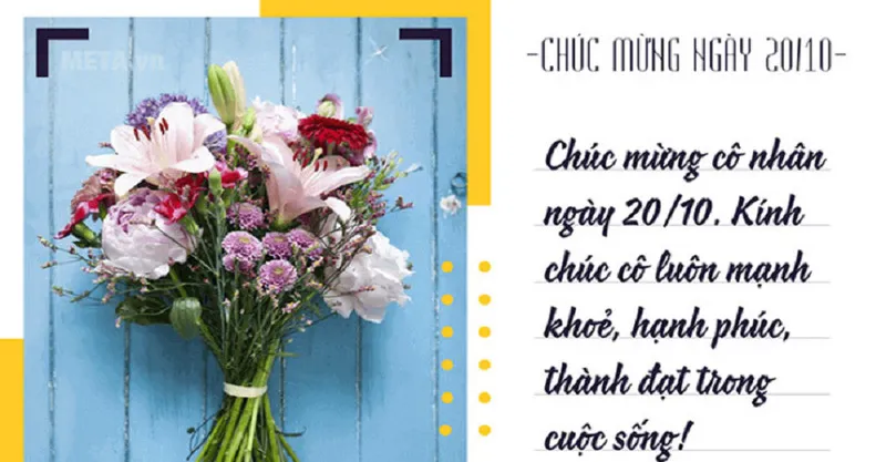 Hình ảnh thiệp chúc mừng ngày 20/10 cho cô giáo