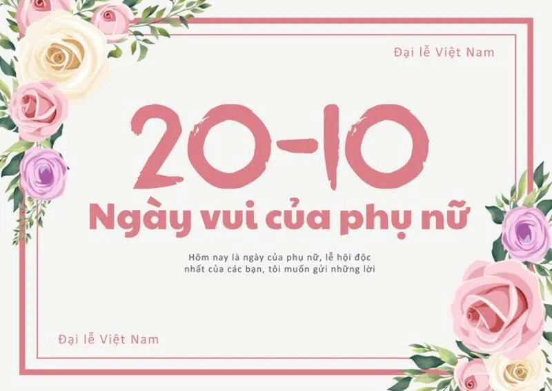 Hình ảnh thiệp chúc mừng ngày 20/10