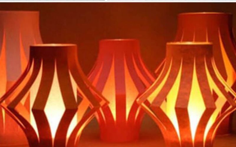 Làm đèn trung thu bằng bìa carton hình thoi 