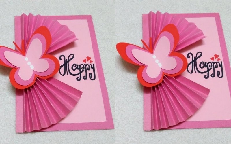 Nâng cấp độ khó lên một chút, có thể chỉ cách làm thiệp 20/10 cho trẻ mầm non hình con bướm