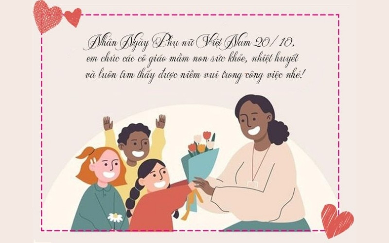 Thiệp gửi tặng cô giáo nên đi kèm lời chúc ý nghĩa