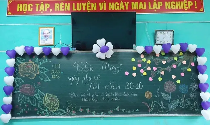 Mẫu bảng mừng ngày Phụ Nữ Việt Nam