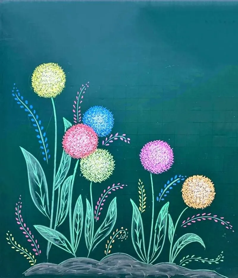 Mẫu hoa vẽ trang trí bảng 20/10 cực đơn giản