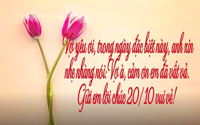 Thiệp 20/10 đẹp tặng vợ lời chúc hạnh phúc