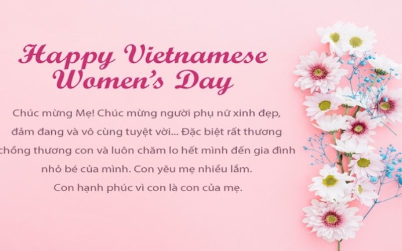 Thiệp 20/10 tặng mẹ ngọt ngào