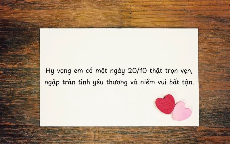 Thiệp 20/10 tặng người yêu lời chúc sâu lắng 