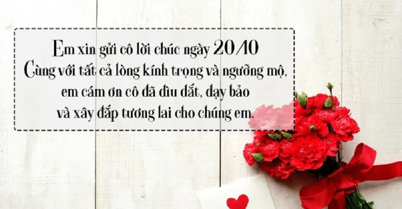 Thiệp chúc 20/10 cho giáo viên