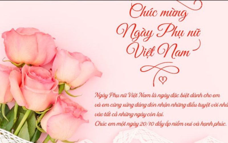 Thiệp chúc vợ 20/10 lãng mạn ngọt ngào