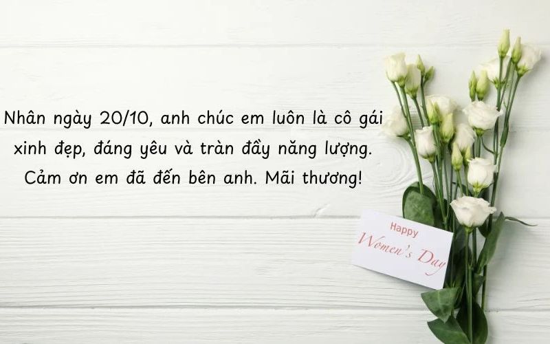 Thiệp chúc vợ 20/10 yêu thương và trân trọng 