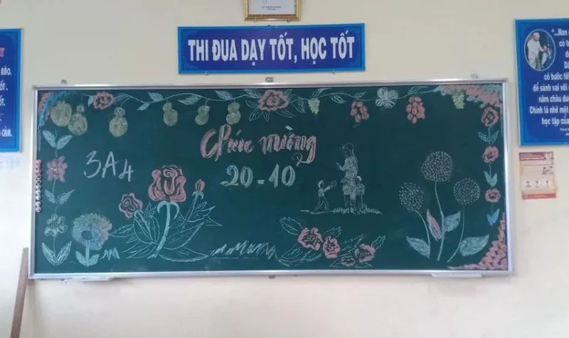 Trang trí bảng ngày Phụ Nữ Việt Nam