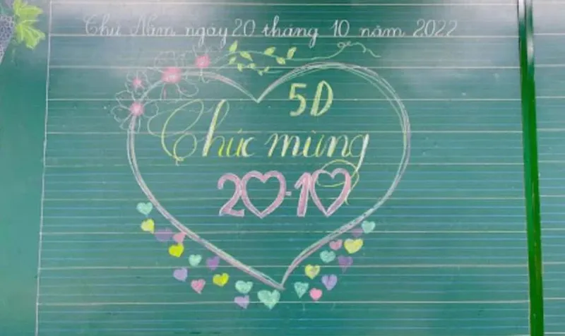 Vẽ bảng 20/10 đơn giản