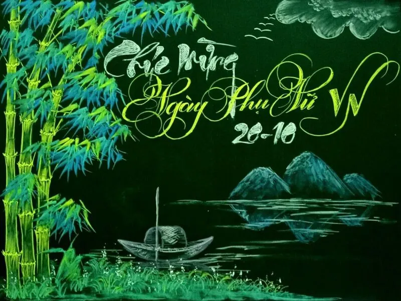 Vẽ bảng 20/10 nghệ thuật