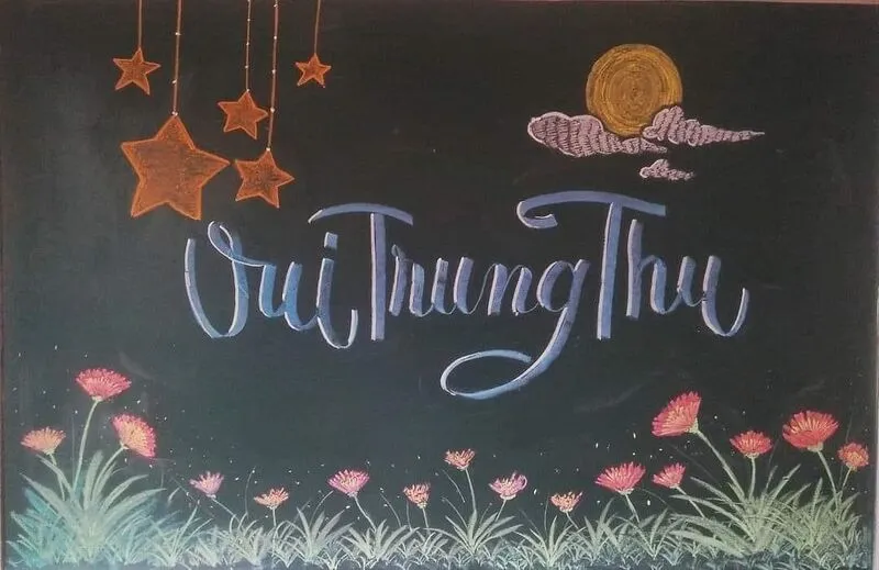 Vẽ bảng Trung Thu cực kỳ đơn giản