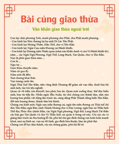 Bài Cúng Đón Giao Thừa Đầu Năm