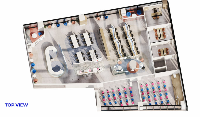 Bản vẽ phối cảnh 3D mang đến góc nhìn 3 chiều về không gian văn phòng