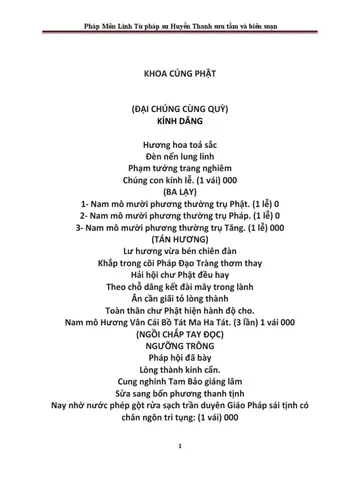 Cúng Phật Đại Khoa Cúng Phật Đại Khoa