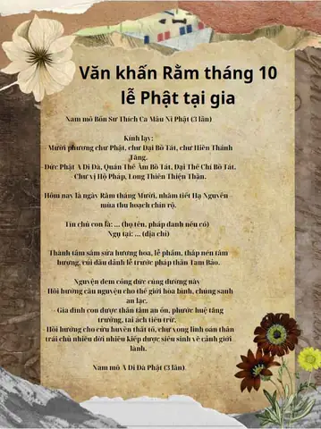 Kinh Cúng Rằm Tháng 10