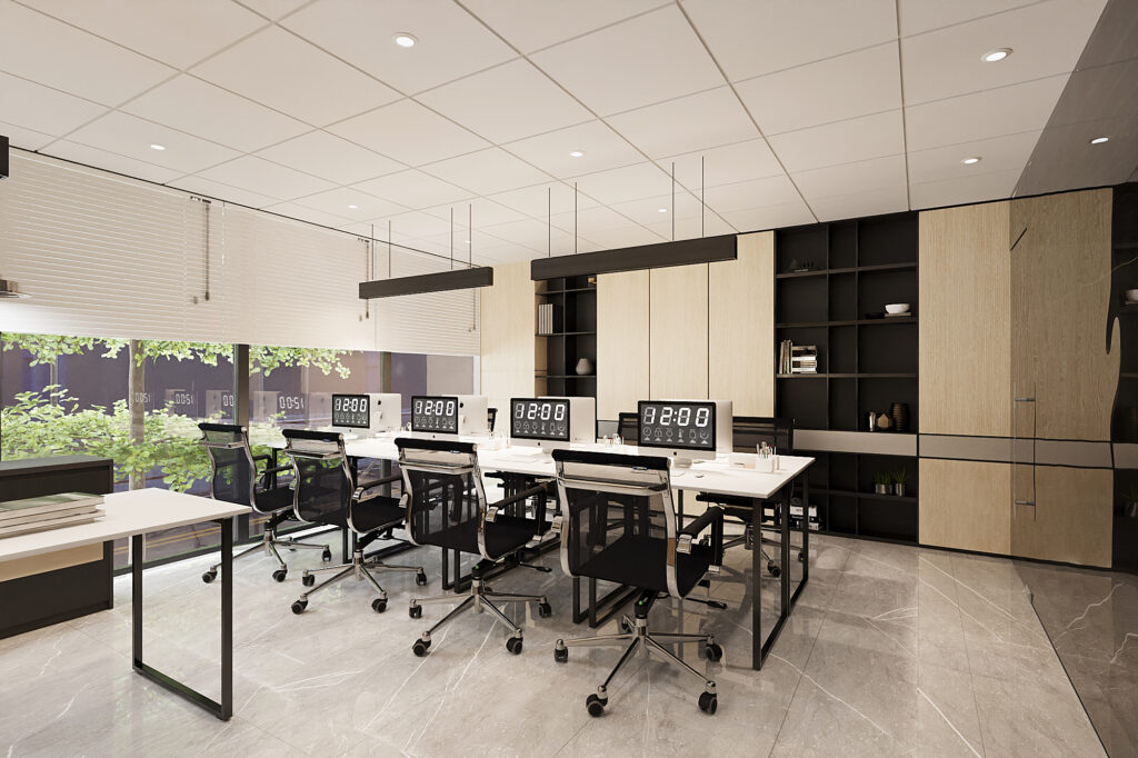 The open workspace layout helps increase connection among staff