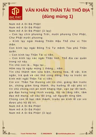 Mùng 1 7 Âm Cúng Thần Tài Thổ Địa